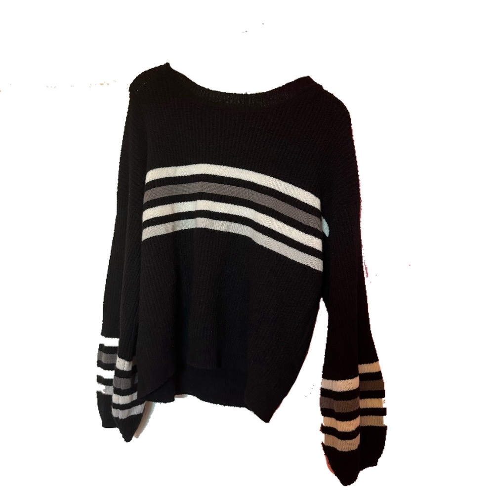 Rue 21 black striped knit oversized sweater